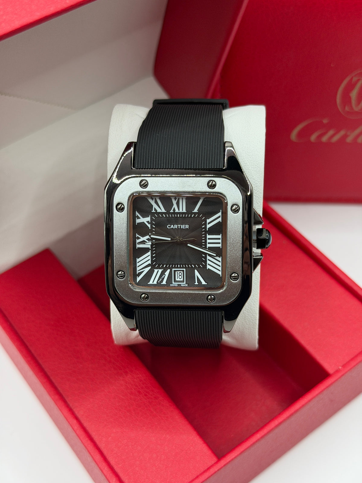 Crtr Hombre Negro Bisel Plateado SR43