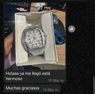 Foto del reloj que recibió el cliente