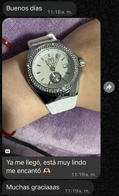 Foto del reloj que recibió el cliente